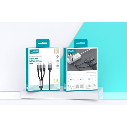 كابل شحن دادو 3 في 1 (DC-C180) 🔌 | شحن سريع 3A