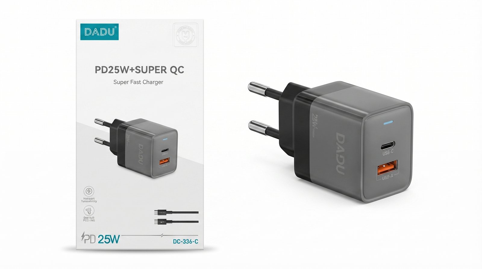 Dadu DC-336-C 25W Fast Charger, Black